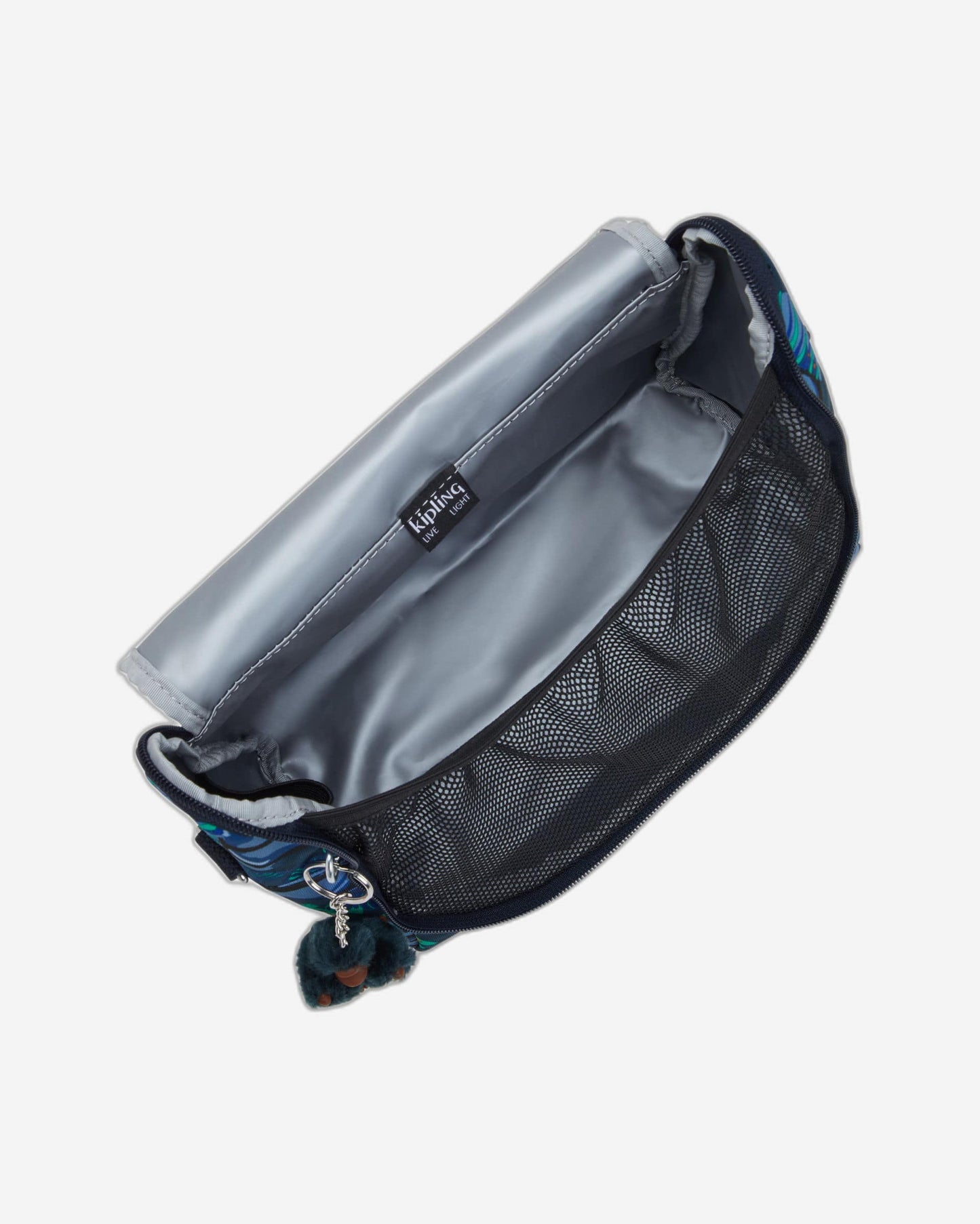 Kipling Kichirou Insulated Lunch Bag Blue Monkey Fun Large - detail view