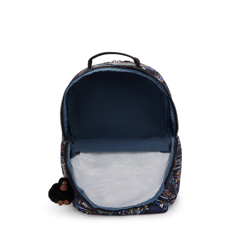 Kipling Seoul Lap Backpack Neon Skate - detail view