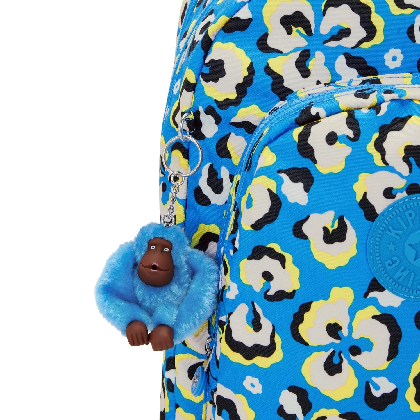 حقيبة ظهر صفية مزودة بغطاء حماية للكمبيوتر المحمول بنقشة جلد النمر والزهور