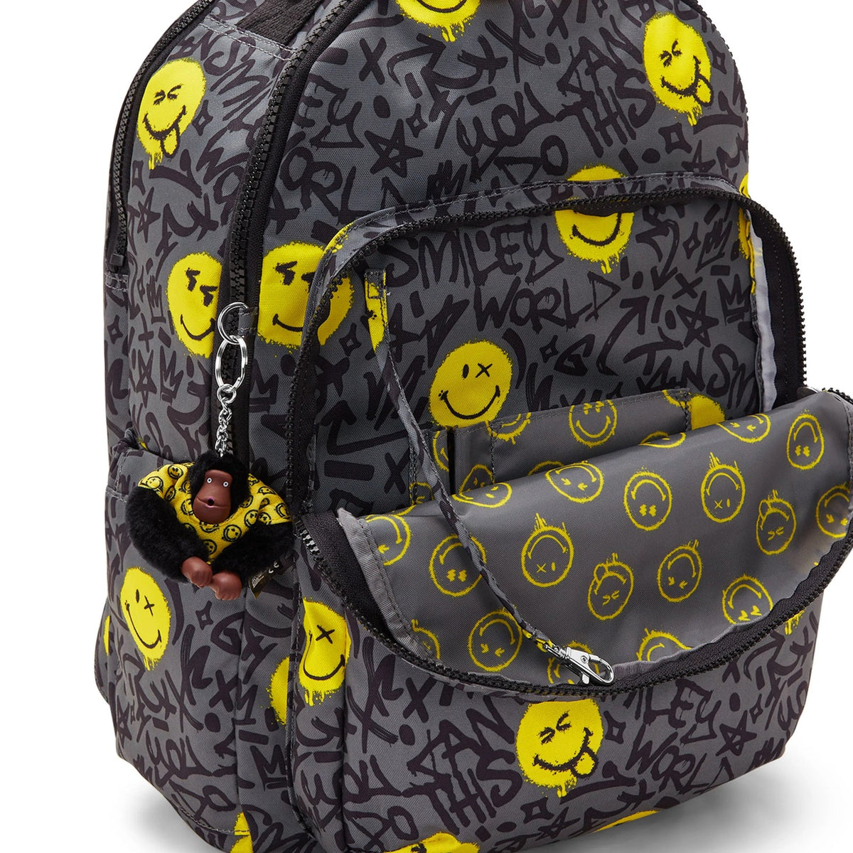 Kipling Seoul Laptop Backpack Happy Grey - detail view