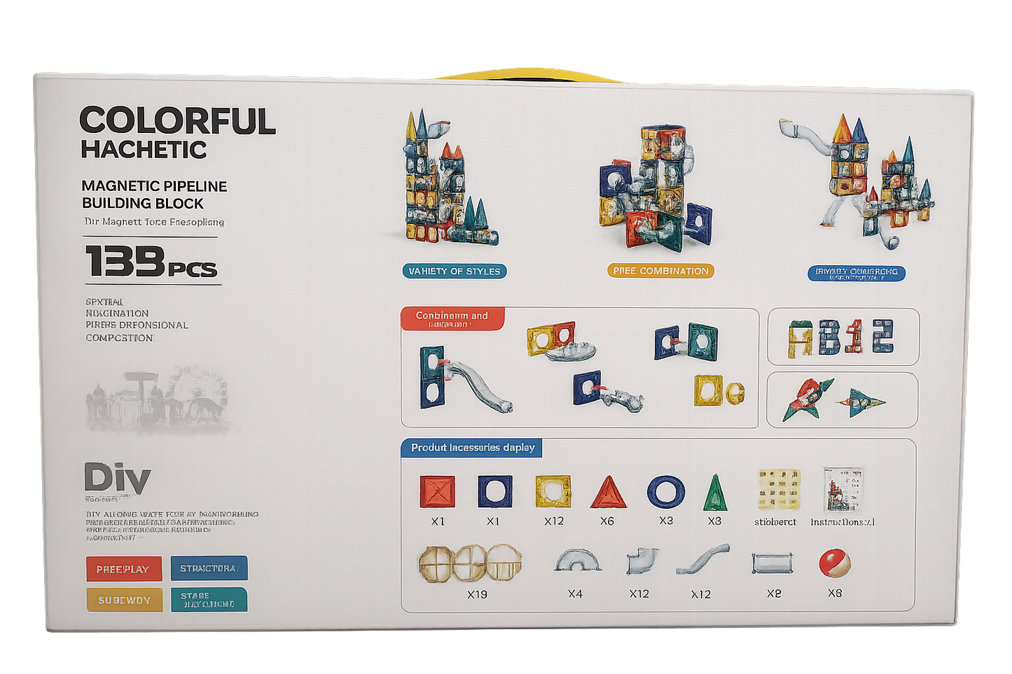 PLZ - Marble Run Magnetic Tiles | 139pcs