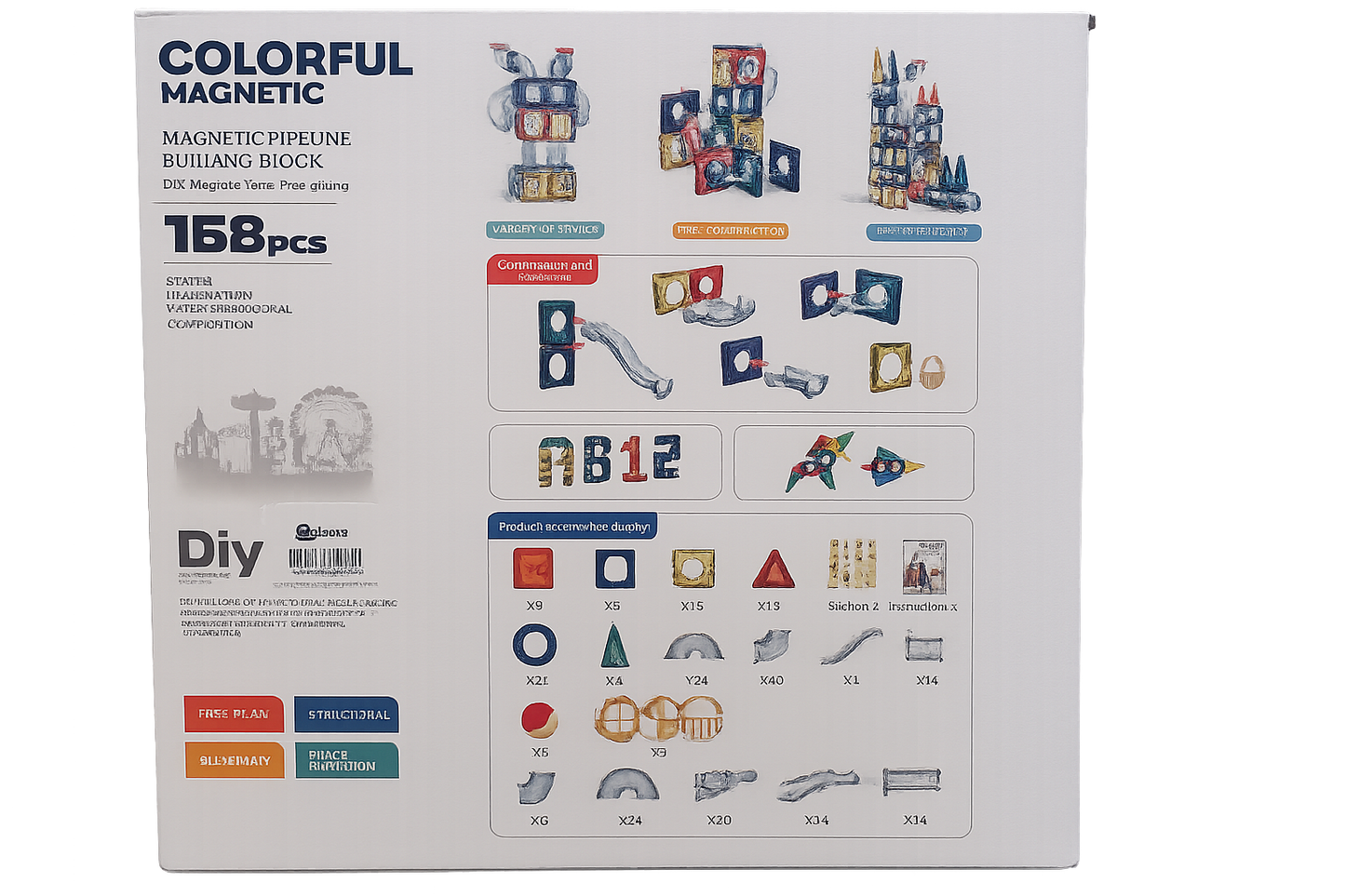PLZ - Marble Run Magnetic Tiles | 168pcs