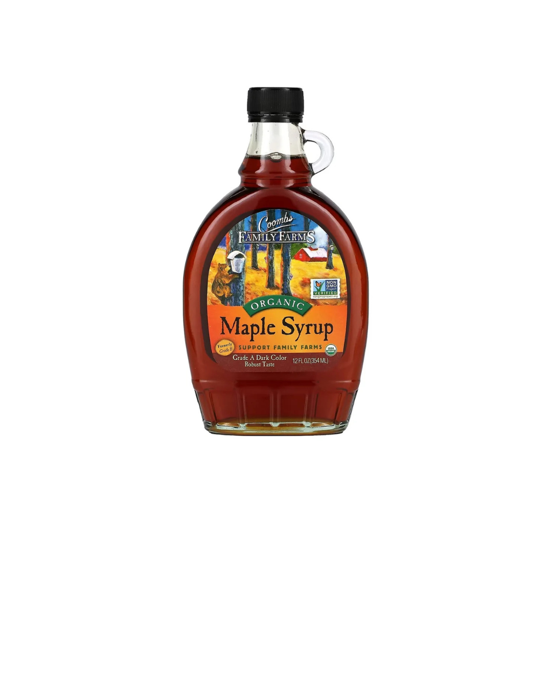 Coombs Family Farms Organic Maple Syrup Dark Robust Color Grade A 354ml bottle