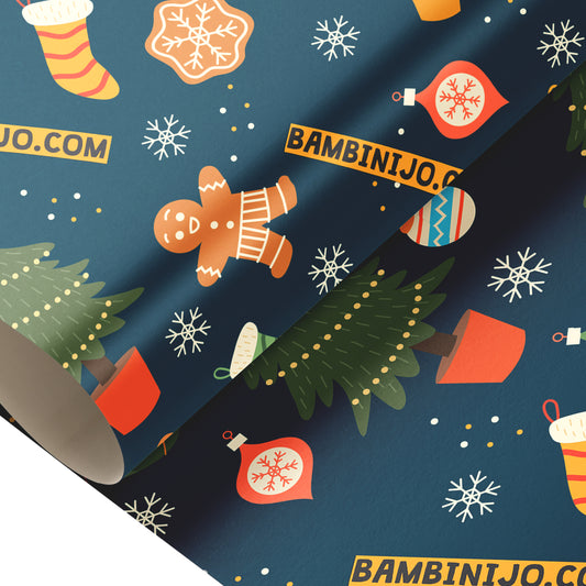 Gift Options Original Blue Christmas Wrap — BambiniJO Jordan