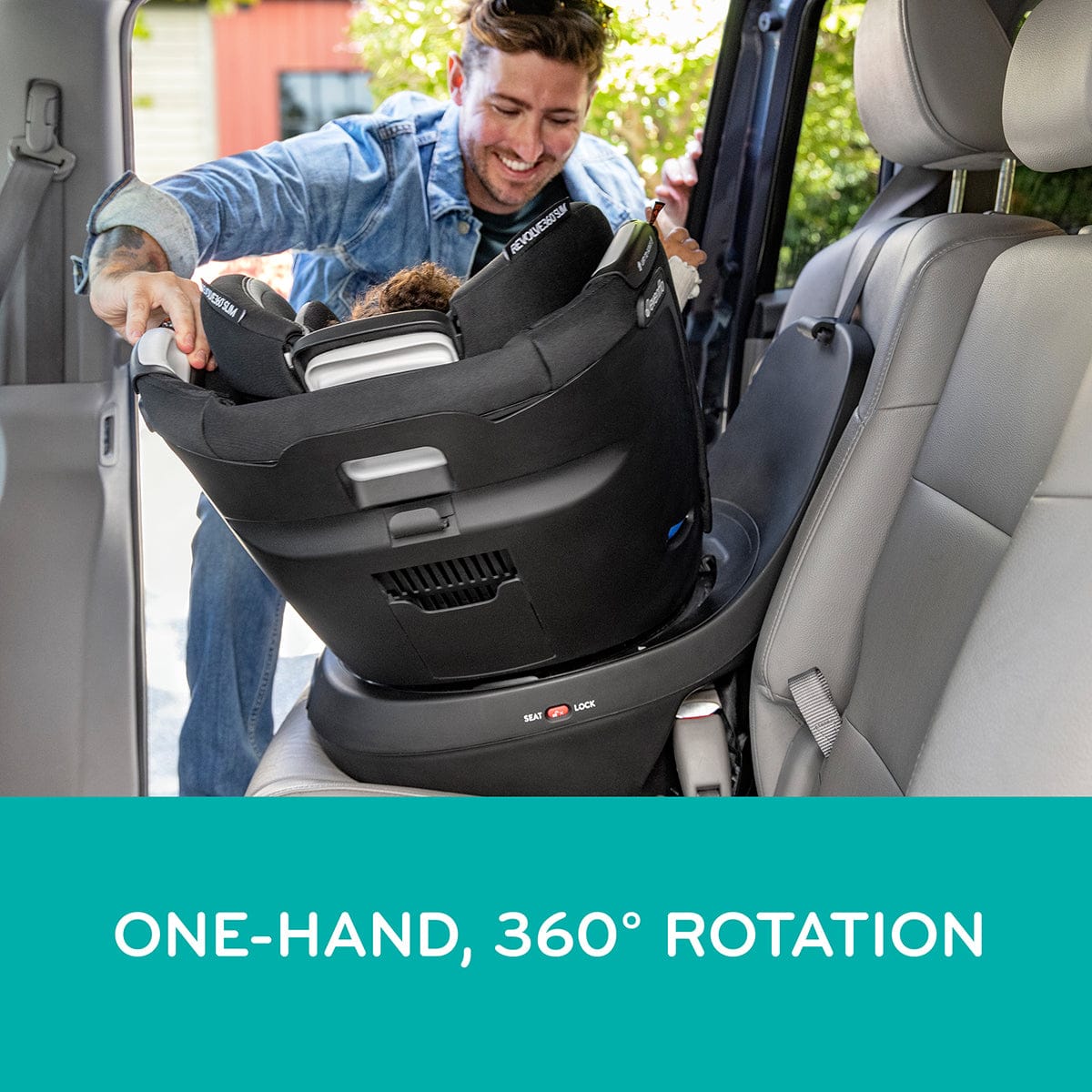 Evenflo - Revolve360 Slim 2-in-1 Rotational Convertible Car Seat | Salem Black