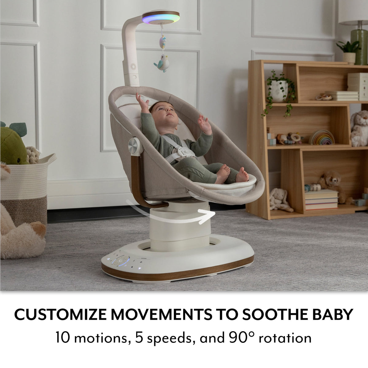 Evenflo - Elara 2-in-1 Smart Motion Swing & Soothing Nest | Coastal Coffee