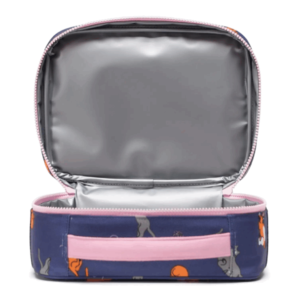 Herschel Pop Quiz Lunch Box Little Herschel in Playing Cats print, interior view — BambiniJO Jordan