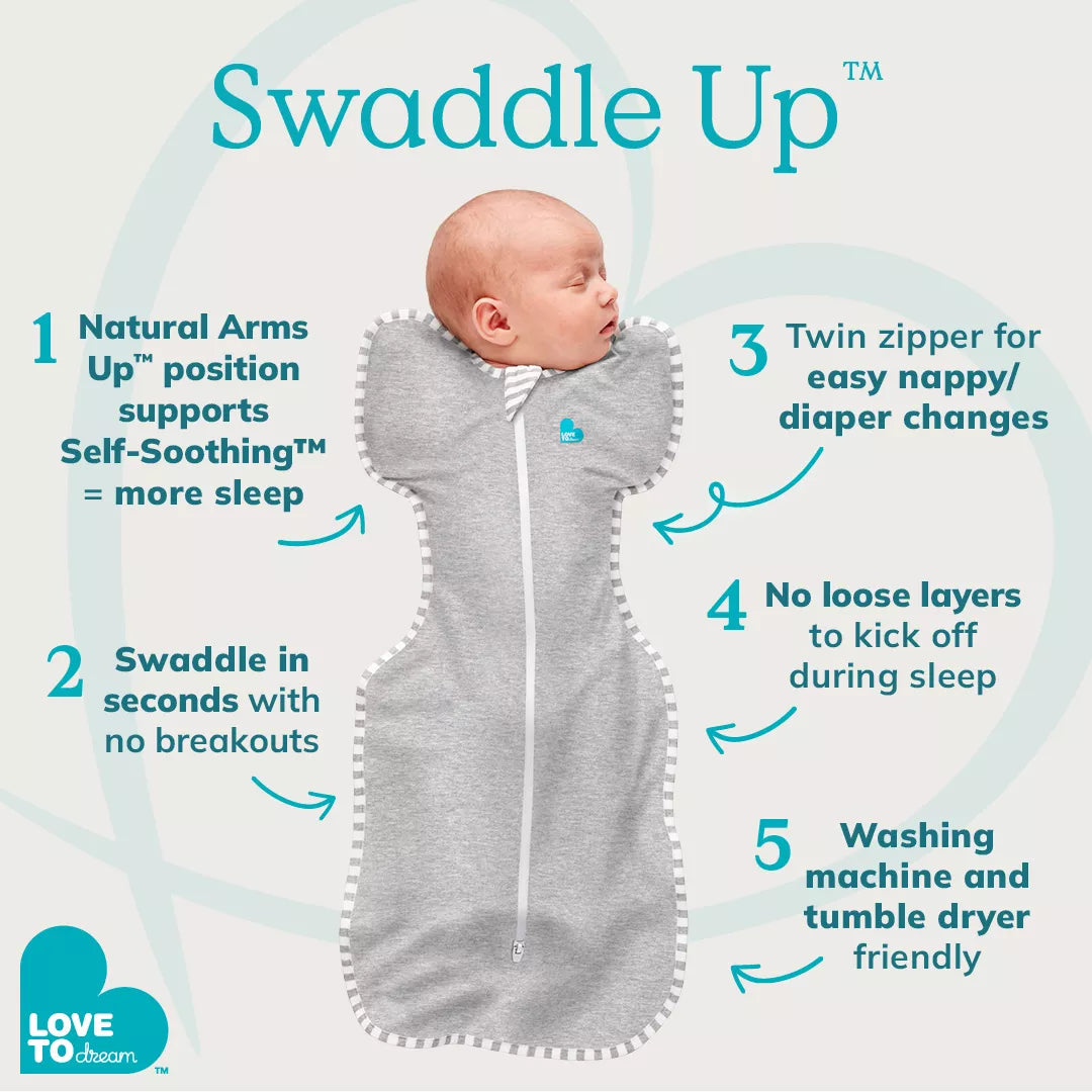 Love To Dream - Swaddle UP™ Original 1.0 TOG Grey - MEDIUM