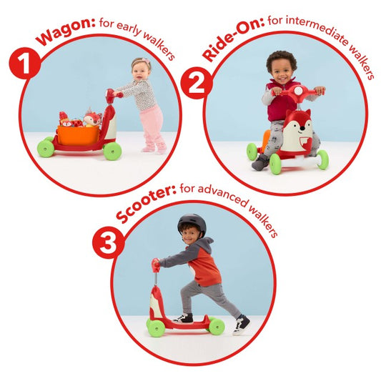Zoo 3 in 1 Ride On Toy - Fox - BambiniJO
