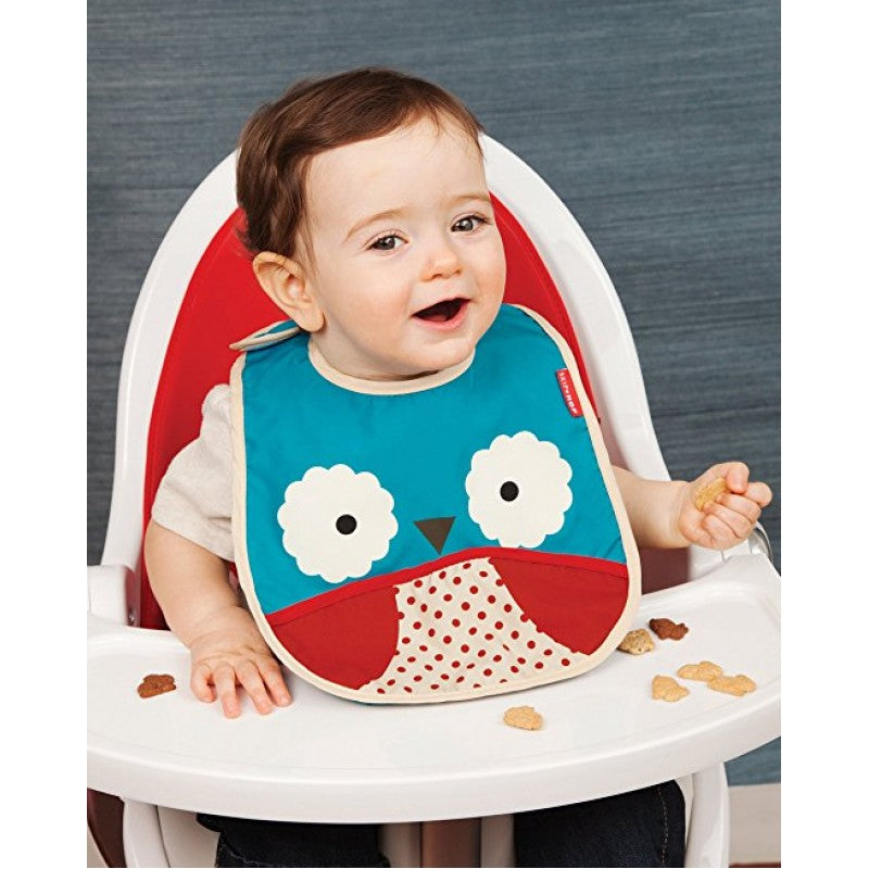 Zoo Tuck-Away Water-Resistant Baby Bib "3 Shapes" - BambiniJO