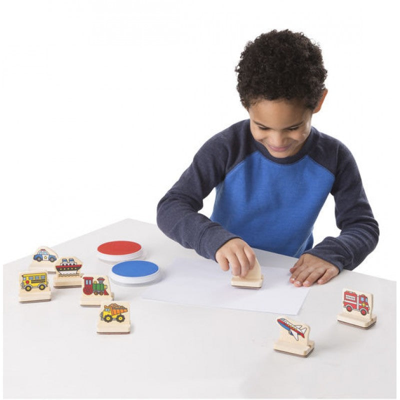 Melissa & Doug My First Wooden Stamp Set - Vehicles - BambiniJO