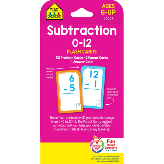 Subtraction 0-12 Flash Cards — BambiniJO Jordan