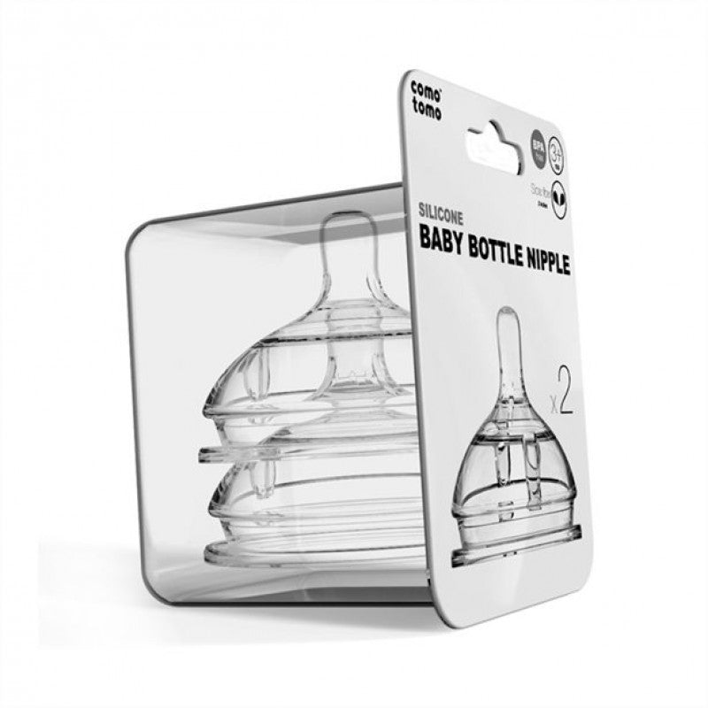 Comotomo - Nipples Medium Flow for Ages 3 Months + (2-pack) - BambiniJO | Buy Online | Jordan