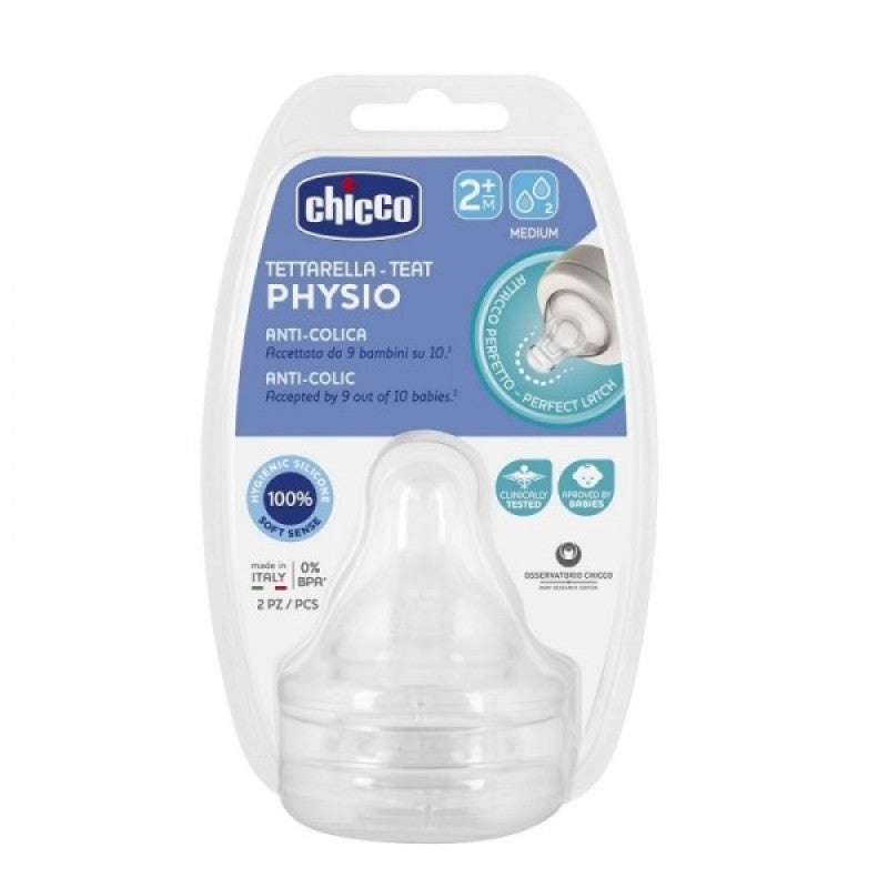 Chicco - TEATS PERFECT5 2M+ MEDIUM SILICONE 2 PCS - BambiniJO | Buy Online | Jordan