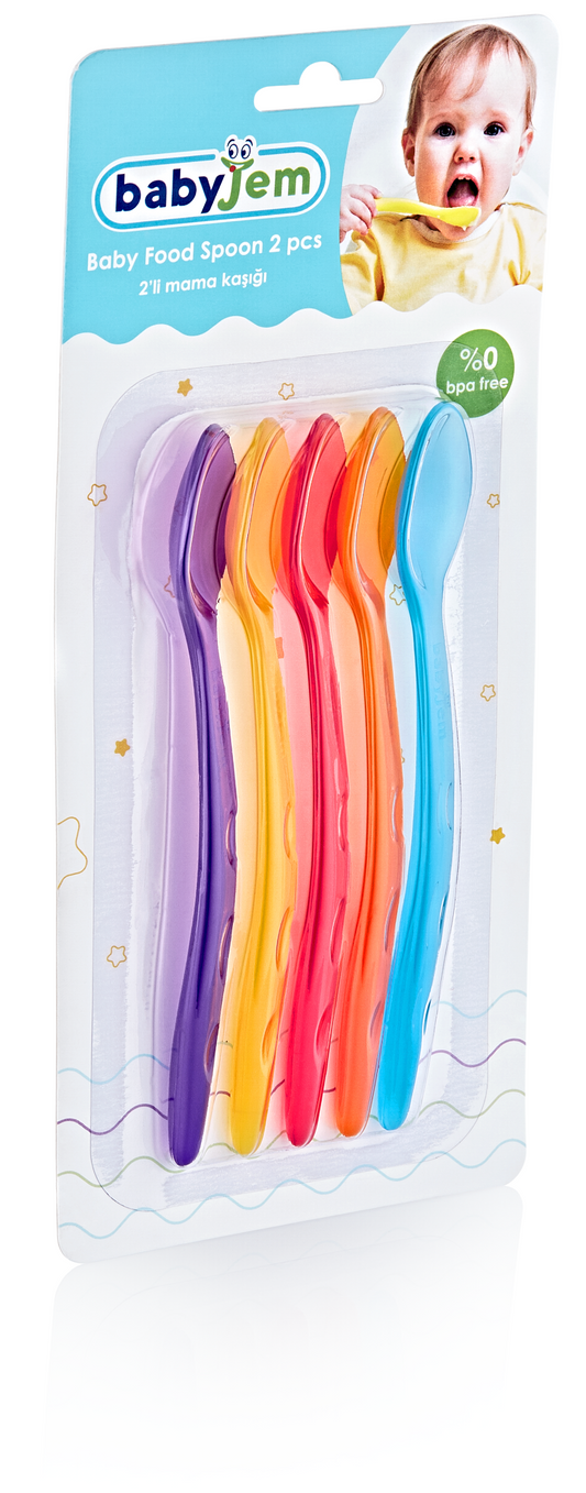 Babyjem - Food Spoon 5 pieces Transparent, Multicolor — BambiniJO Jordan