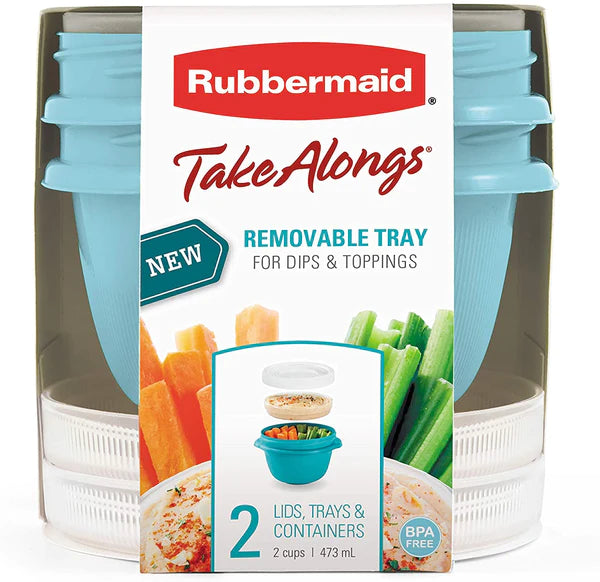 Rubbermaid® - Takealongs Medium Twist & Seal™ With Insert Tray Food Storage Container, 473 ml (2 Pack)
