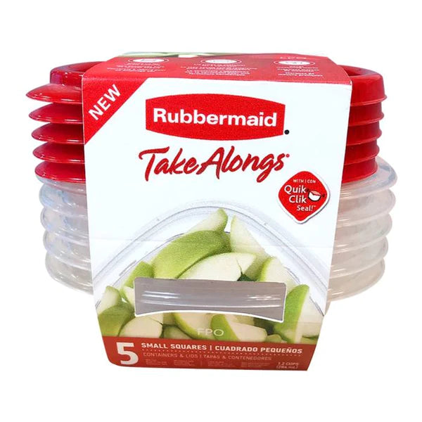 Rubbermaid® - Takealongs Small Square Food Storage Container, 298 ml (5 Pack)
