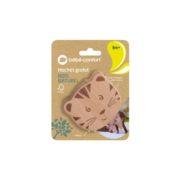 Bebe Confort - Wooden Tiger Rattle Bell