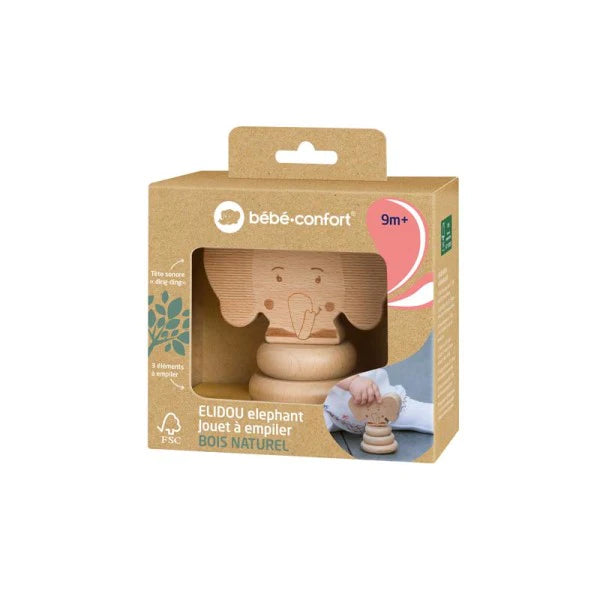 بيبي كونفورت - لعبة الفيل الخشبية إيليدو القابلة للتكديس