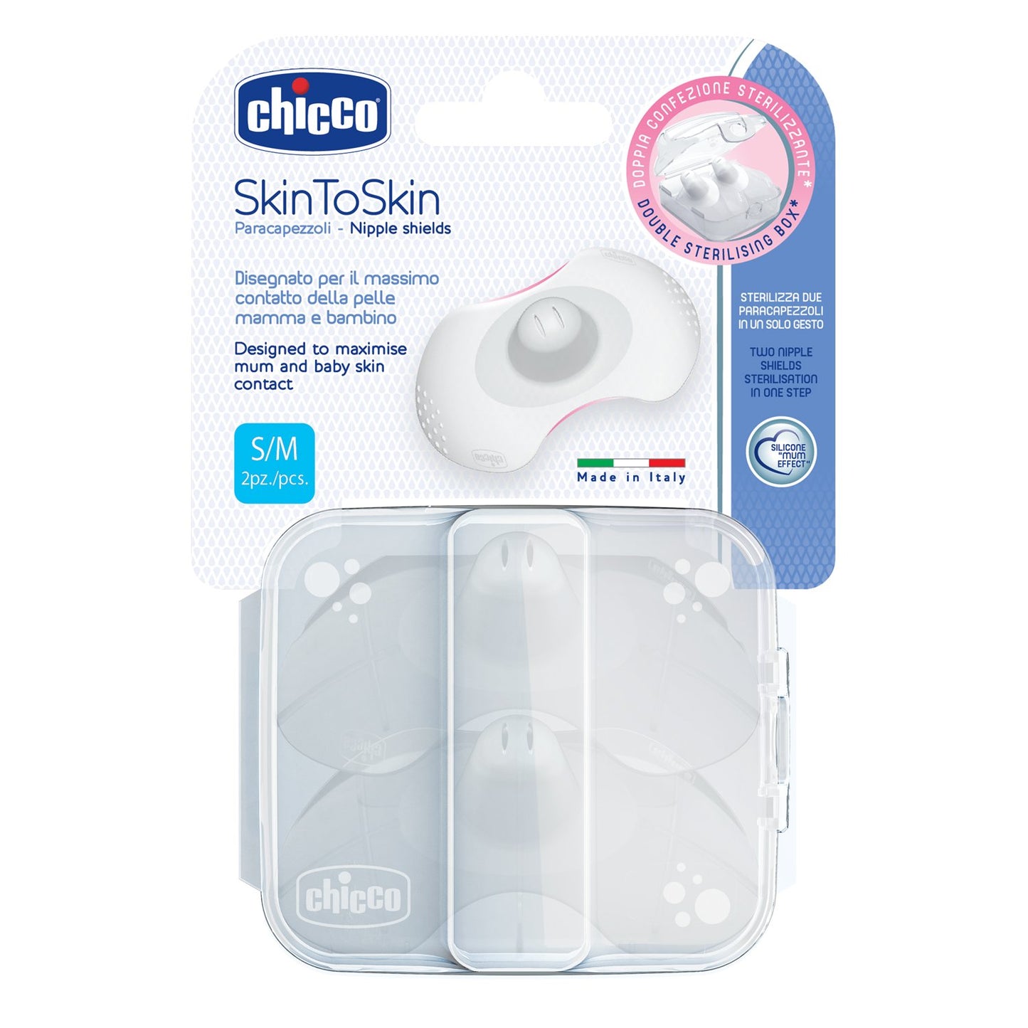 Chicco Skin To Skin Nipple Shields S/M 2 PC - BambiniJO