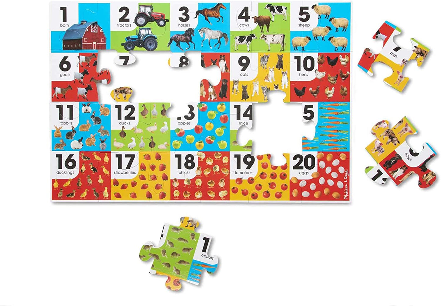 Melissa & Doug FARM NUMBER FLOOR PUZZLE (24 PC) - BambiniJO | Buy Online | Jordan