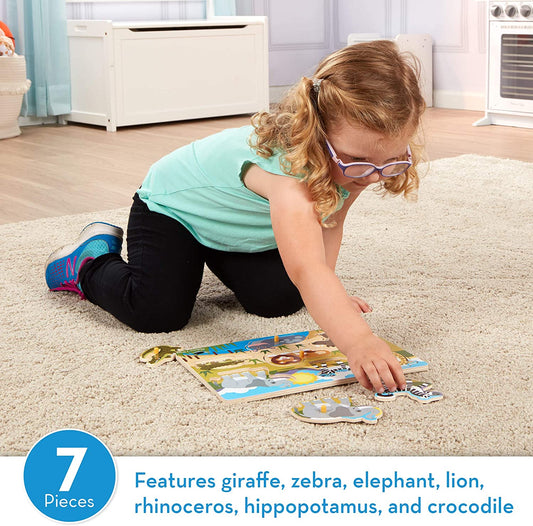 Melissa & Doug Safari Wooden Peg Puzzle 2Y+ — BambiniJO Jordan