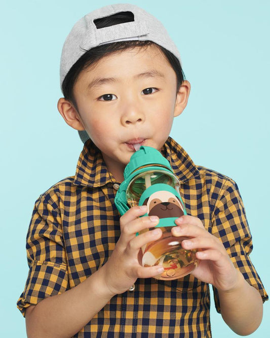Zoo Straw Bottle - Pug - 384.5ml - BambiniJO | Buy Online | Jordan