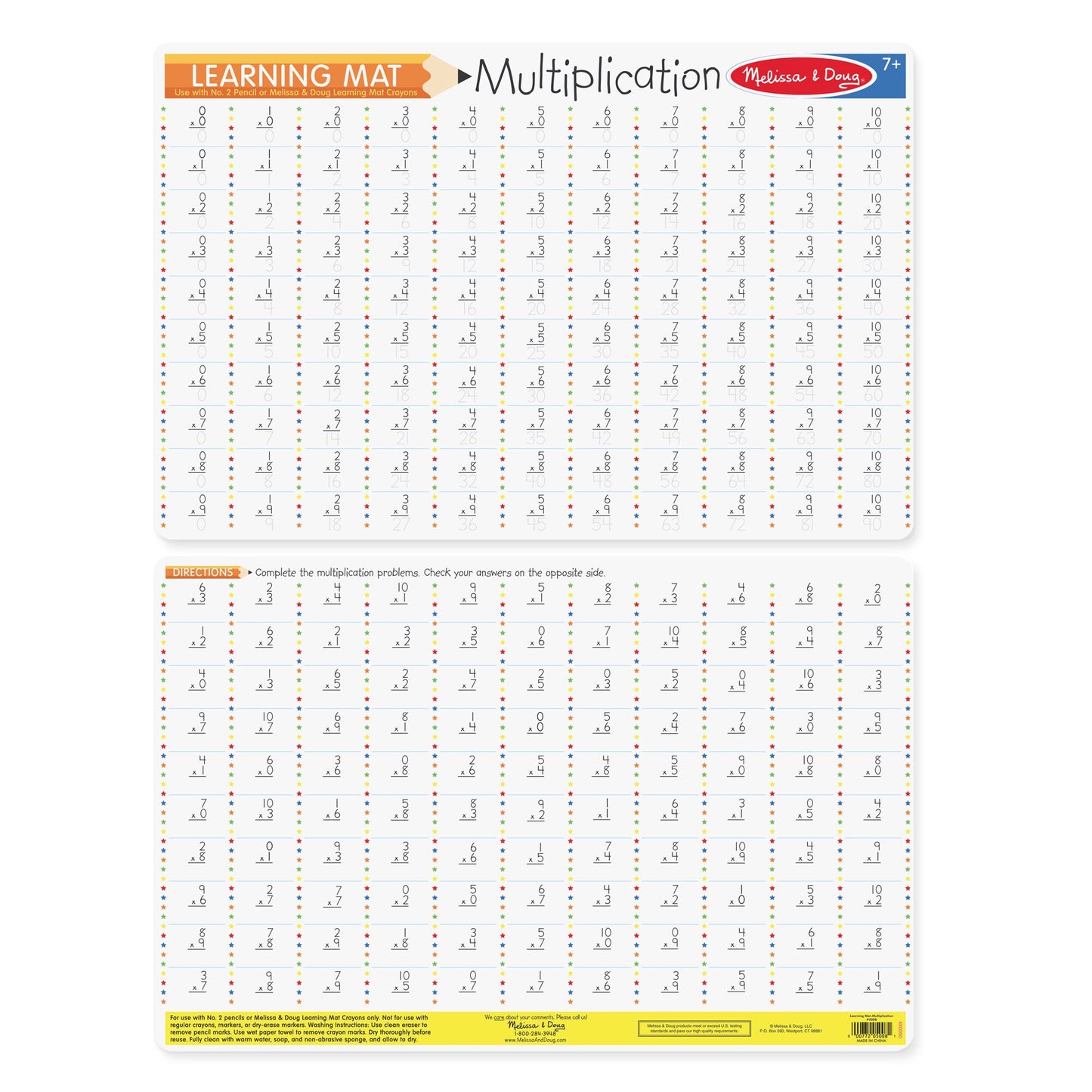 Melissa & Doug MULTIPLICATION PROBLEMS WRITE-A-MAT (BUNDLE OF 6) - BambiniJO | Buy Online | Jordan