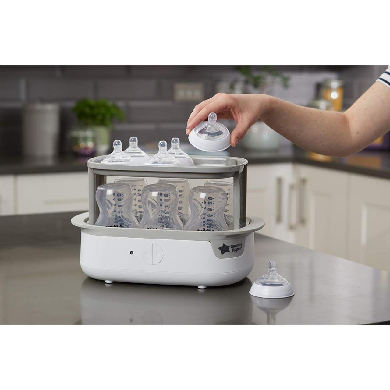 Tommee Tippee Super Steam Advanced Electric Steriliser for 6 Baby Bottles, Black - BambiniJO