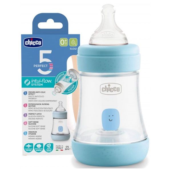 Chicco - Perfect5 Silicone Bottle 150ml Slow Flow 0m+ - BambiniJO | Buy Online | Jordan