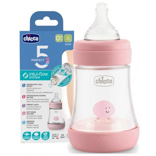 Chicco - Perfect5 Silicone Bottle 150ml Slow Flow 0m+ - BambiniJO | Buy Online | Jordan