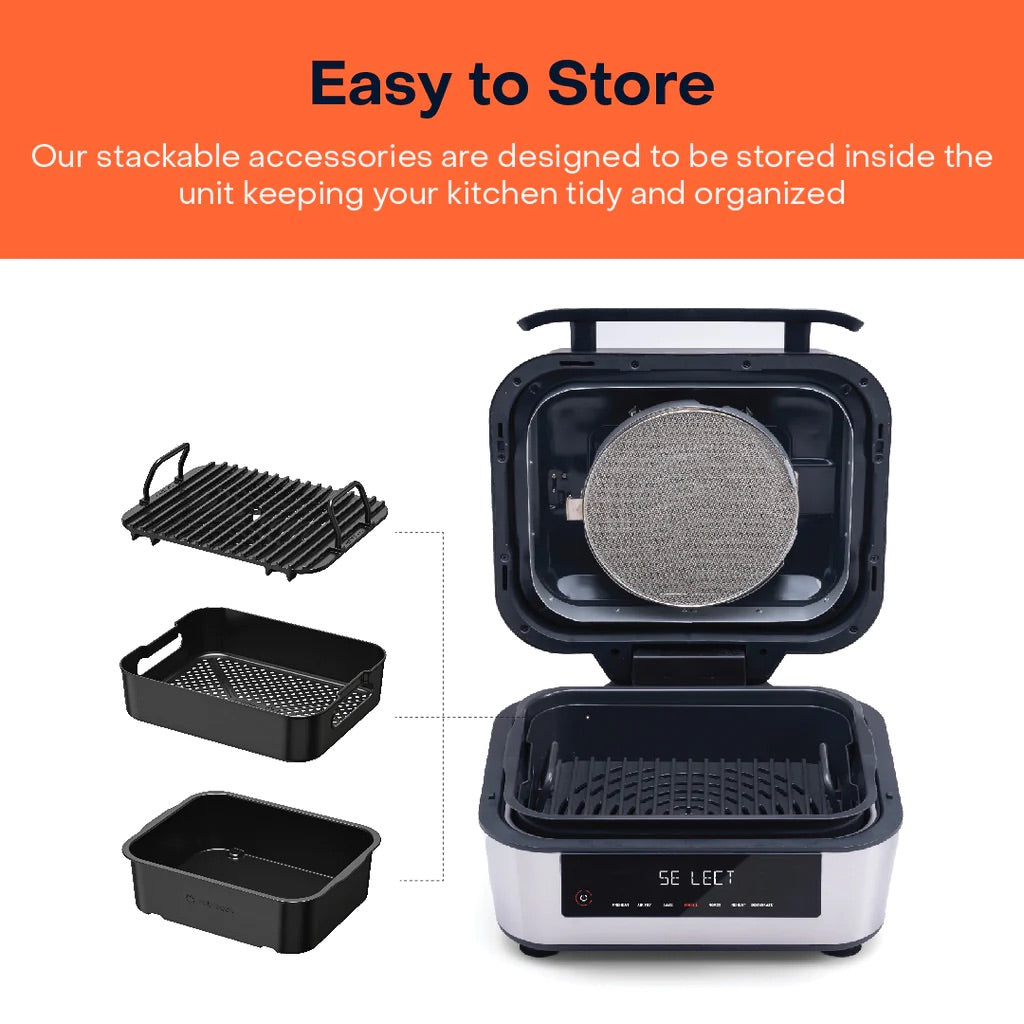 Nutricook - Smart Indoor Grill-Air Fryer XL | 1760W | 8.5 Liters | Built-in Thermometer