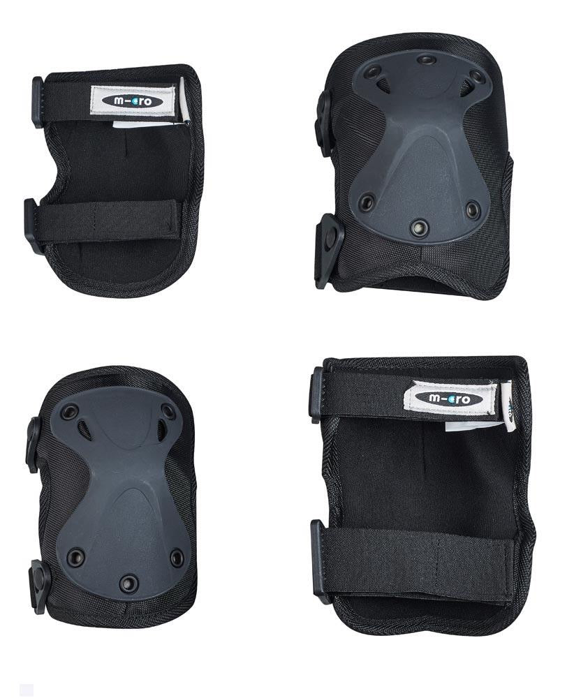 Micro Kids Knee Elbow Pads 4 pc Set Black