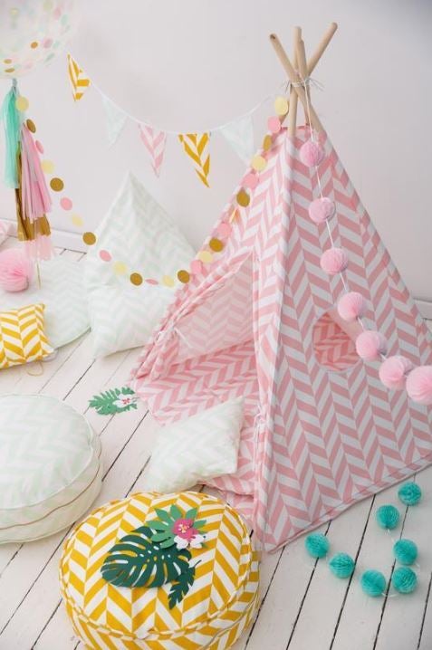 Wigiwama - Pink Herringbone Teepee - BambiniJO | Buy Online | Jordan