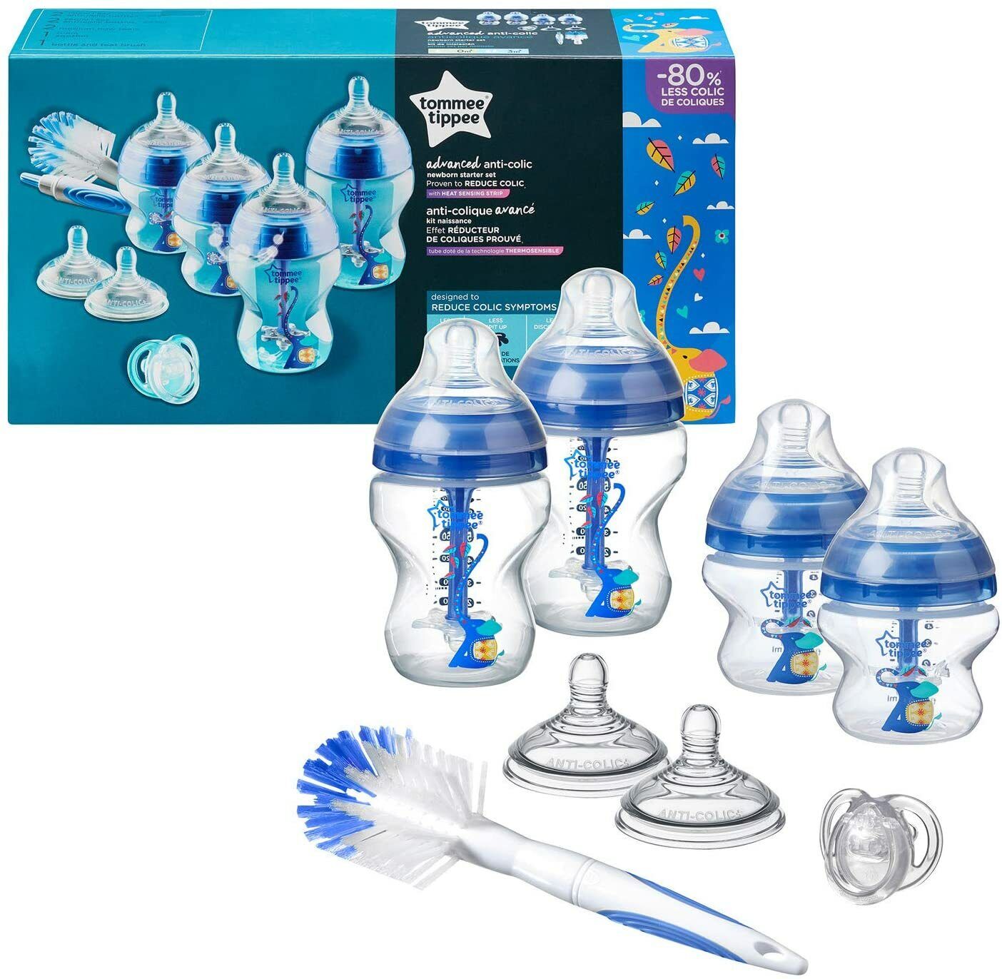Tommee Tippee Advanced Anti-Colic Newborn Baby Bottle Starter Set - Bl –  BambiniJO