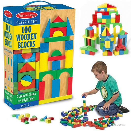 Melissa & Doug 100 Wooden Blocks — BambiniJO Jordan