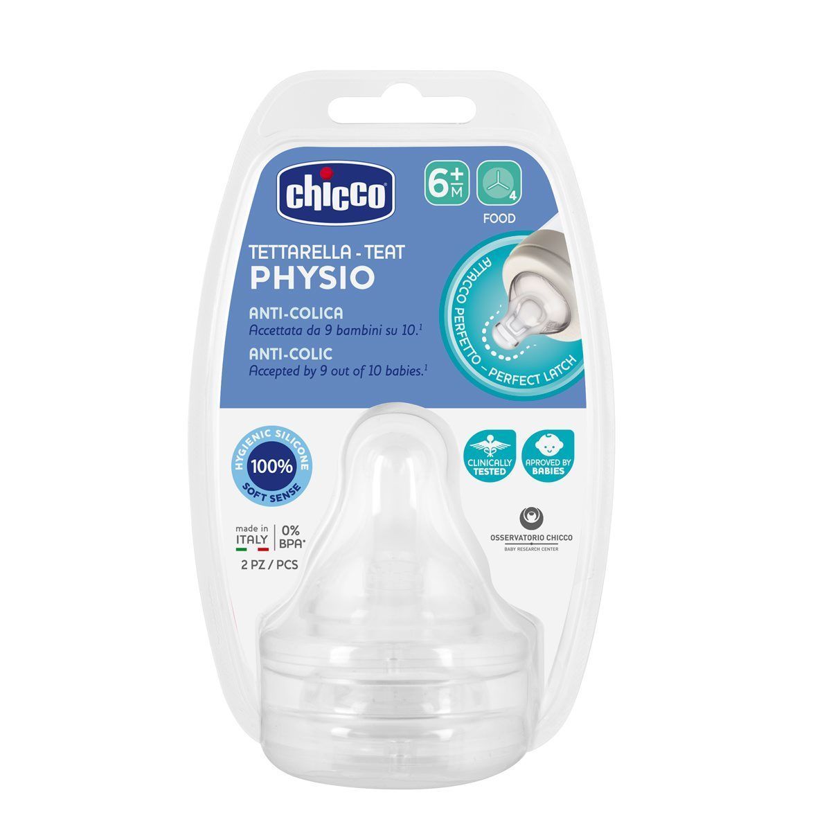 Chicco - TEATS PERFECT5 6M+ FOOD SILICONE 2 PCS - BambiniJO | Buy Online | Jordan