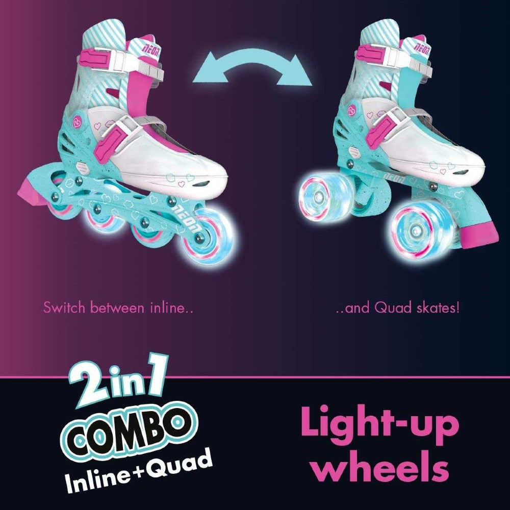Yvolution - Neon Combo Skates 2-in-1 Teal | 3-6 Years - BambiniJO | Buy Online | Jordan