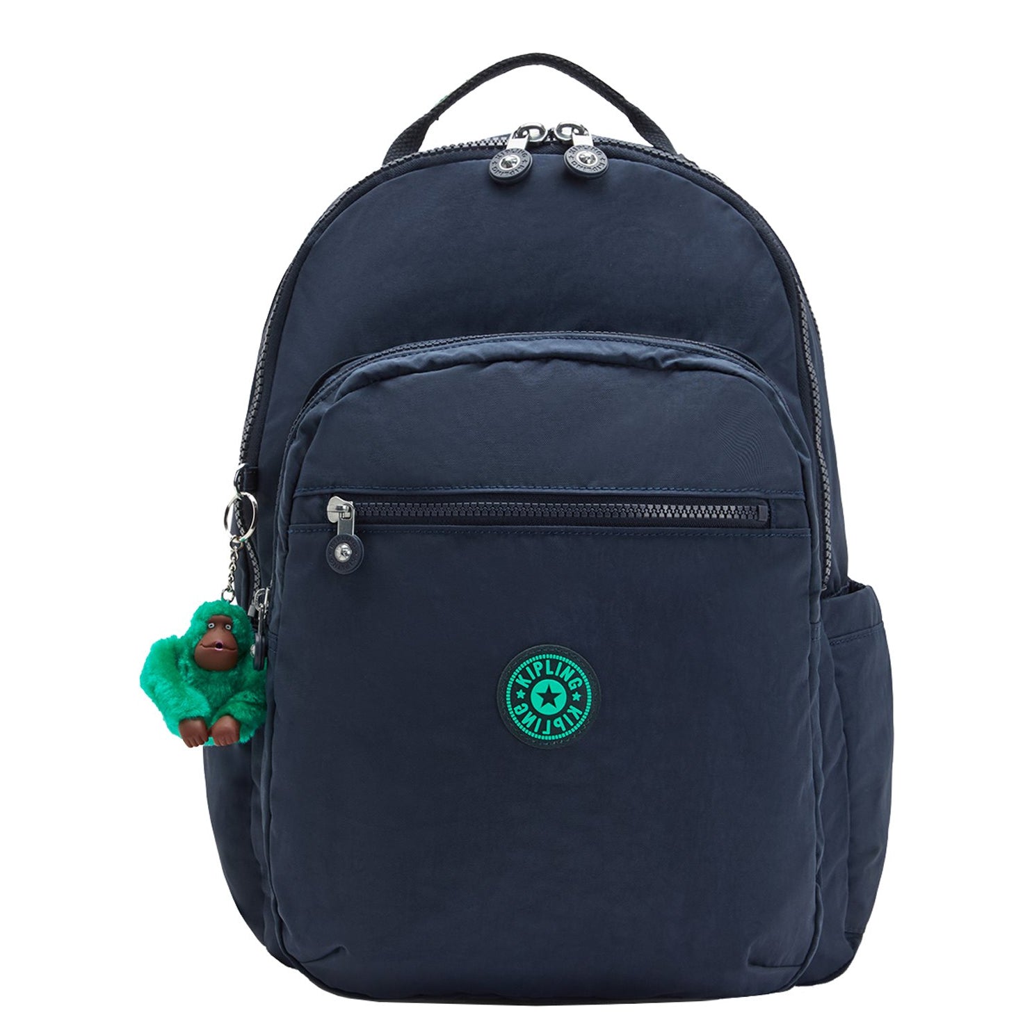 Kipling SEOUL LAP Backpack Blue Green Block - front view