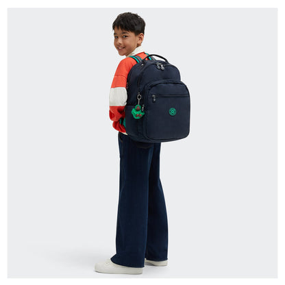 Kipling SEOUL LAP Backpack Blue Green Block - side view