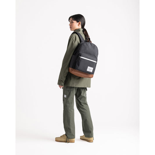 Herschel Pop Quiz Backpack Iceberg Green Crosshatch 25L - side view — BambiniJO Jordan