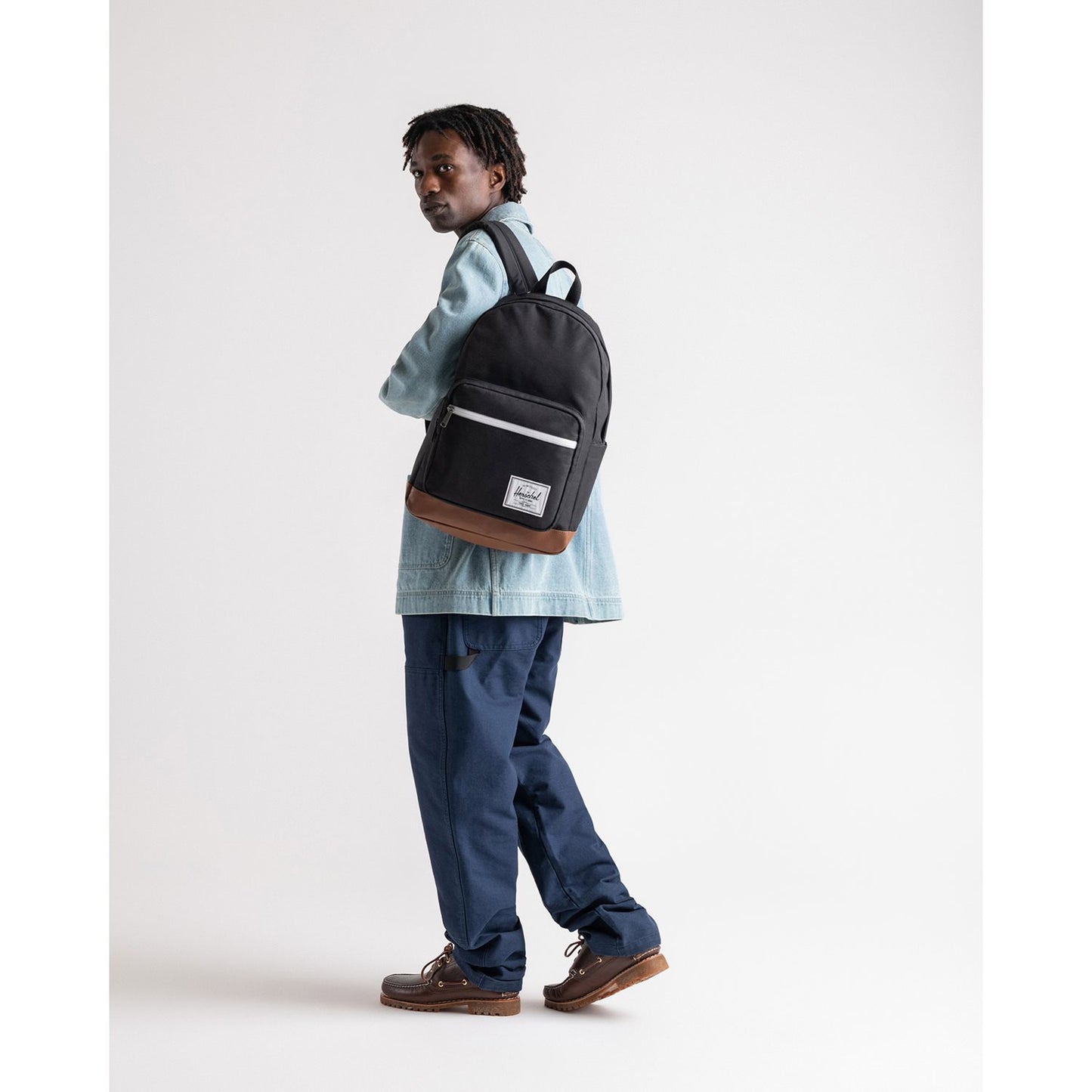Herschel Pop Quiz Backpack Iceberg Green Crosshatch 25L - detail view