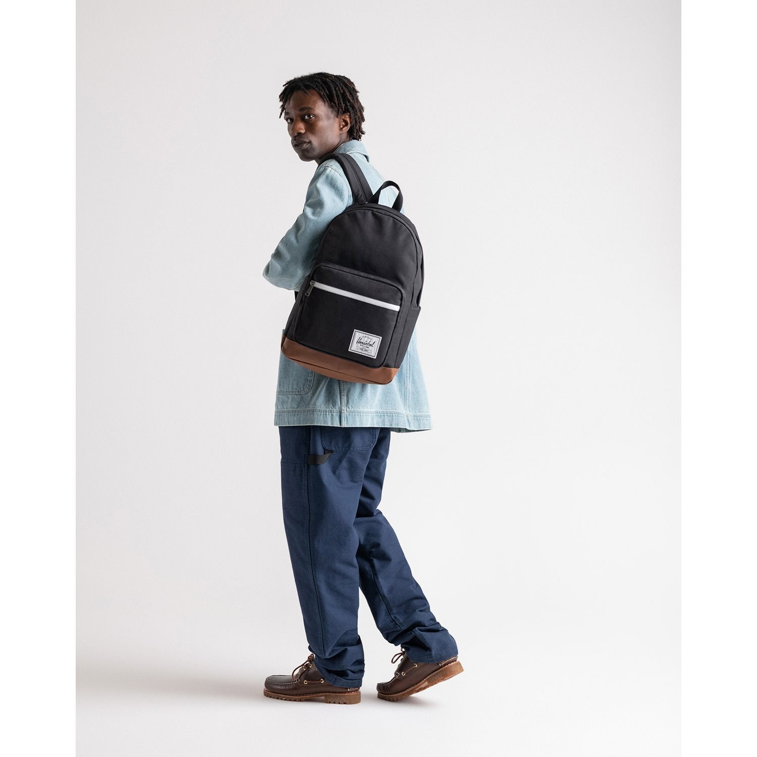 Herschel Pop Quiz Backpack Iceberg Green Crosshatch 25L - detail view