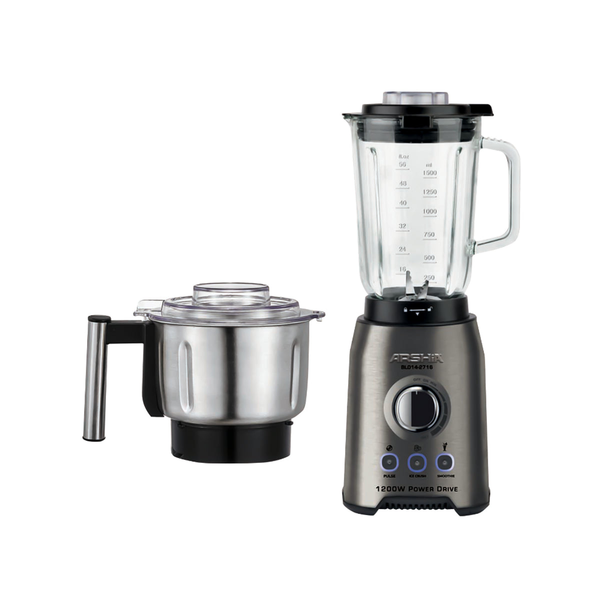 Arshia 2-in-1 Table Blender with Grinder 1.5L Glass Jar, 1000W BambiniJO Jordan