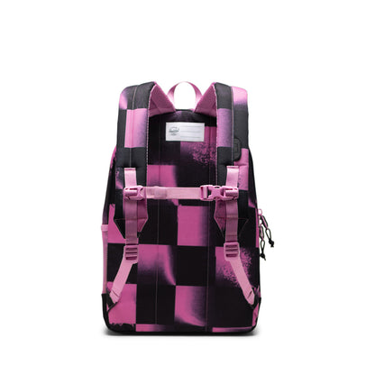 Herschel Heritage Youth Backpack Stencil Checker Opera Mauve 26L - back view