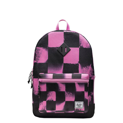 Herschel Heritage Youth Backpack Stencil Checker Opera Mauve 26L - front view