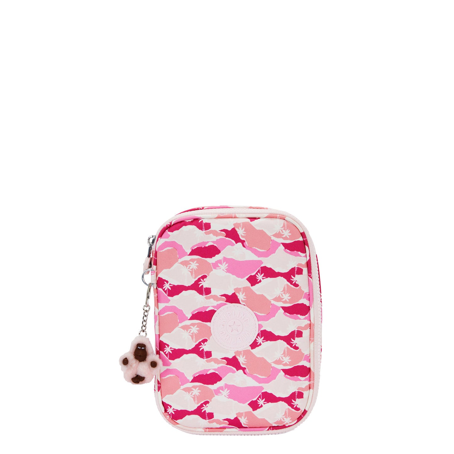 Kipling 100 Pens Pencase Pink Palm Large - front view