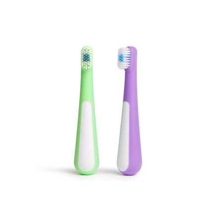 Ubbi Bristled Toddler Toothbrush 2 Pcs Purple / Green — BambiniJO Jordan
