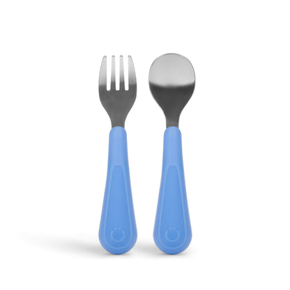 Ubbi Stainless Steel Utensil Set 2 Pcs Blue — BambiniJO Jordan