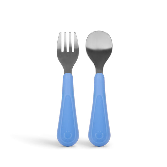 Ubbi Stainless Steel Utensil Set 2 Pcs Blue — BambiniJO Jordan